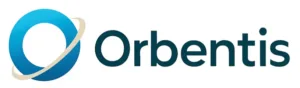 Logo minimalista de Orbentis: círculo azul con degradado y arco beige orbitando, acompañado del nombre Orbentis en tipografía moderna sobre fondo blanco.